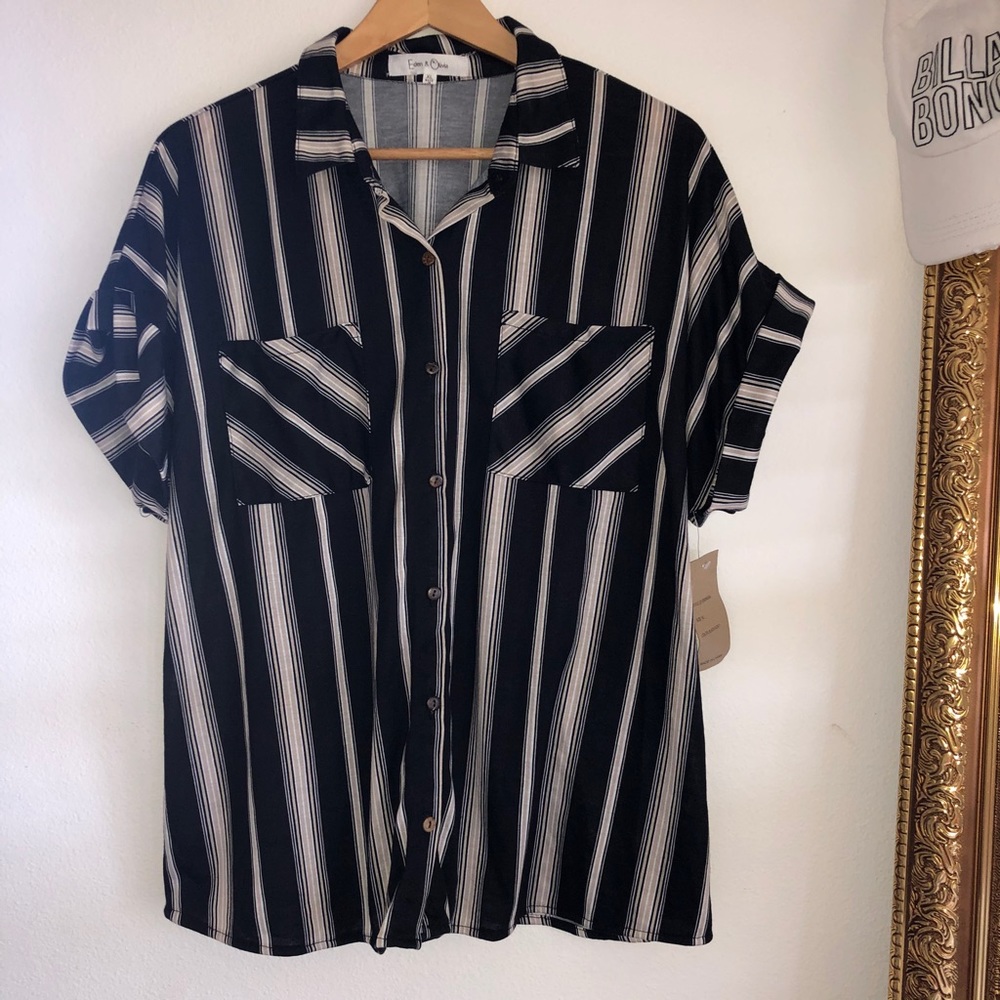 Black and white dress shirt